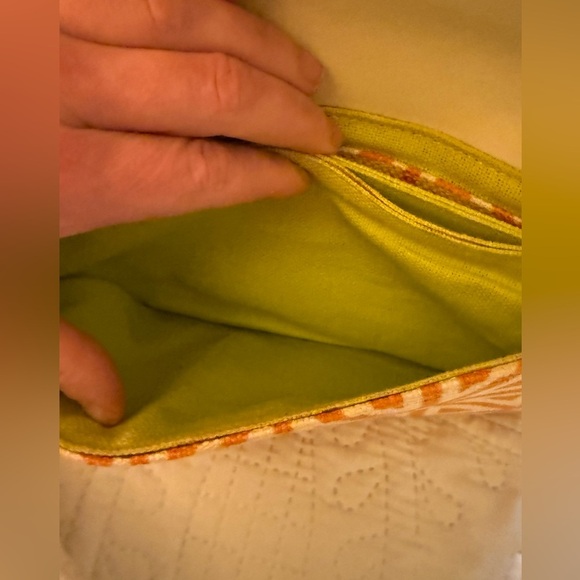 Spartina 449 Natural Linen & Leather Geometric Clutch - NWOT - Picture 4 of 11